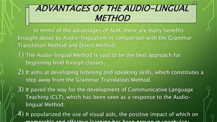 What is audio-lingual teaching method?