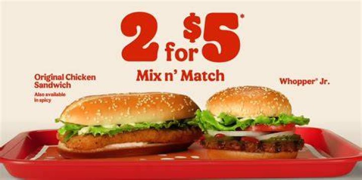 What is Burger King 2 for 5 mix and match?