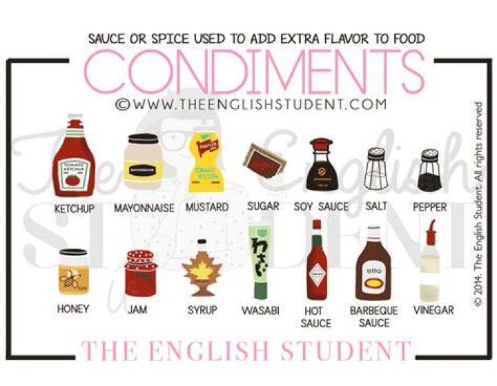 What is condiment and examples?