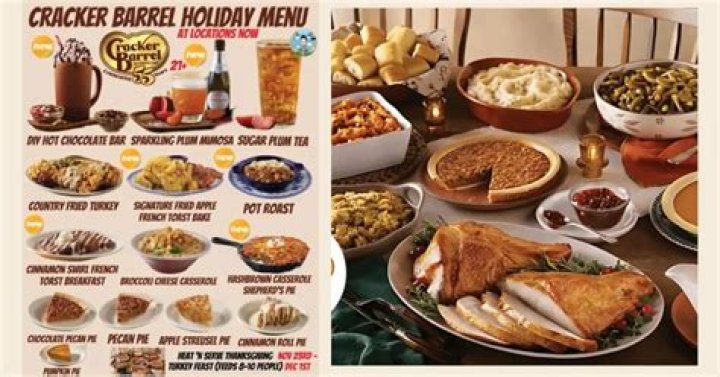What is Cracker Barrel Thanksgiving menu?