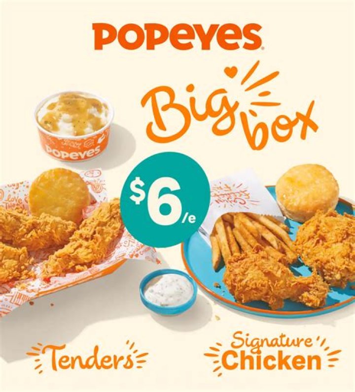 What is in the $6 big box at Popeyes?