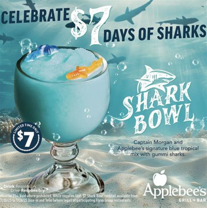 What is in the shark bowl drink at Applebee’s?