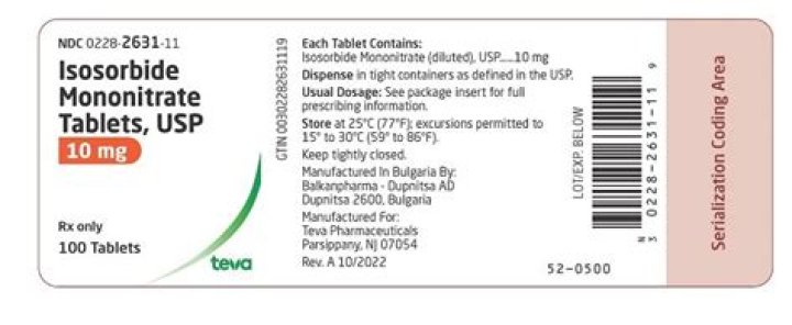 What is isosorbide mononitrate used for?