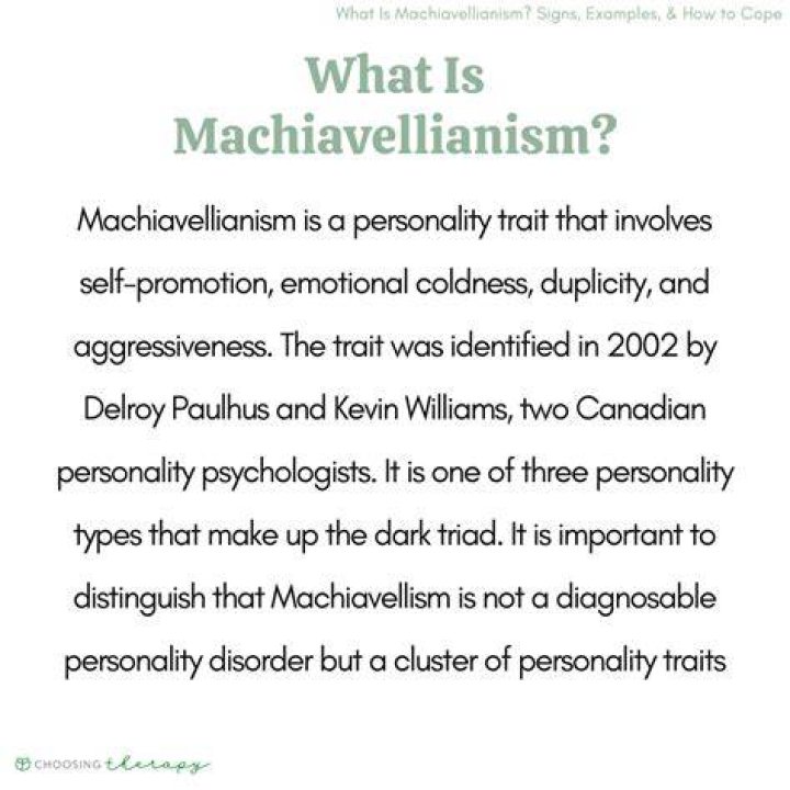 What is Machiavellian theory?
