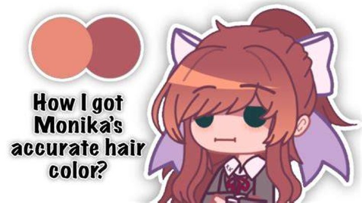What is Monika’s hair color?