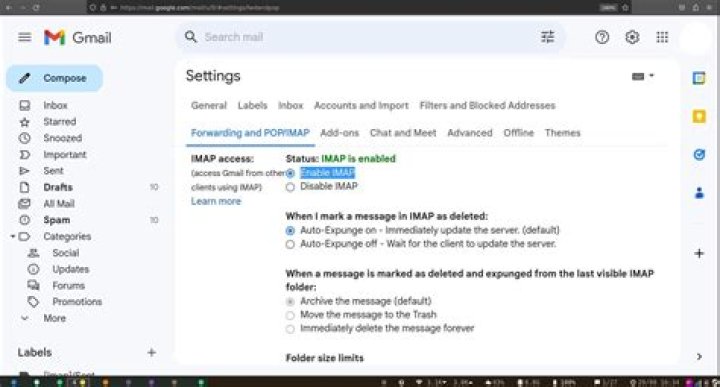 What is my IMAP server for Gmail?