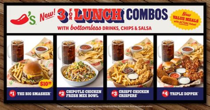 What is on the 3 for 10 menu at Chili’s?