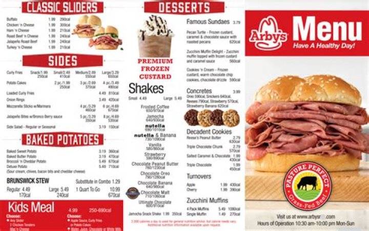 What is on the Arby’s 2 for $5 menu?