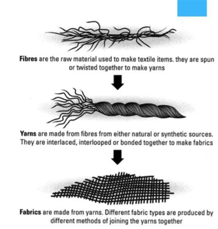 What is the difference between Fibre and yarn Class 6?