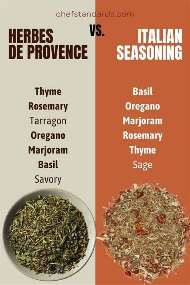 What is the difference between Italian seasoning and herbs de Provence?