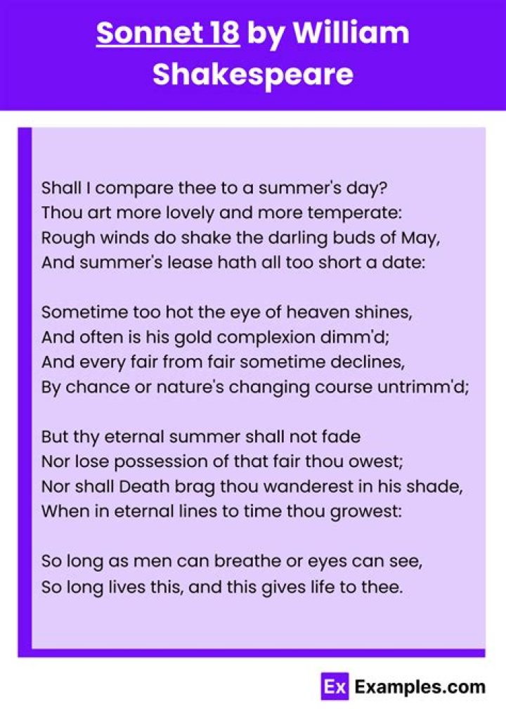 What is the plot of Sonnet 18?