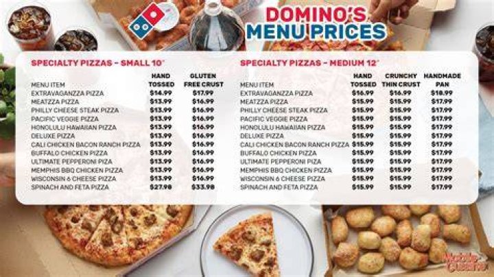 What is the price of a small Domino’s Pizza?