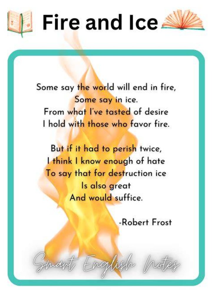 What is the theme of the poem Fire and Ice?