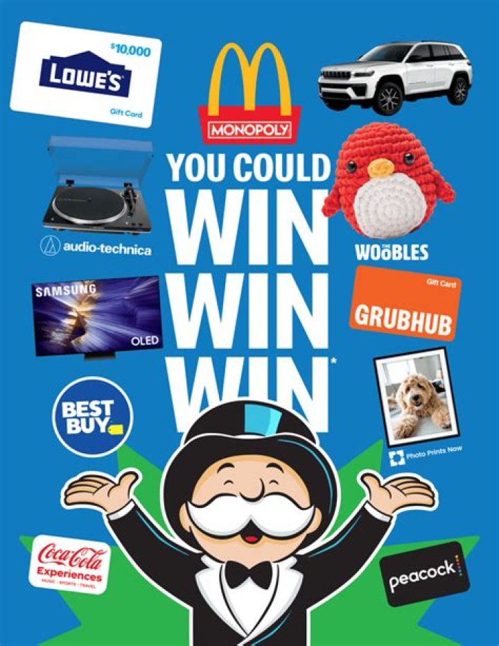 What items at McDonald’s have the monopoly pieces on it?