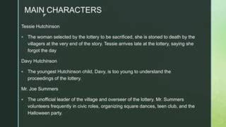 What kind of character is Tessie Hutchinson?