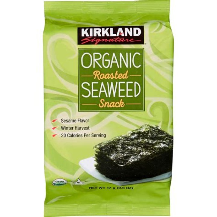 What kind of seaweed is in Kirkland Organic roasted seaweed snack?