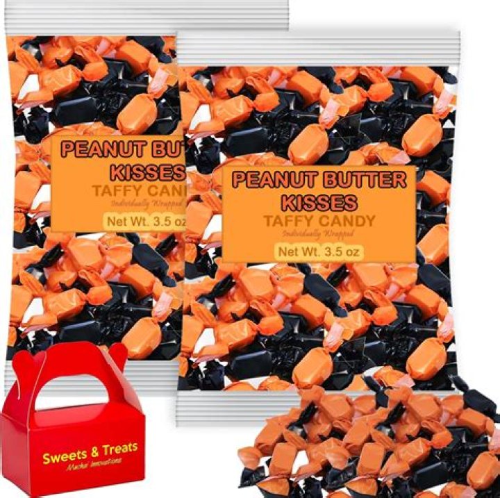 What peanut butter candy is orange and black wrappers?