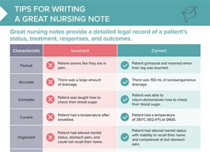 What should you not chart in nursing notes?