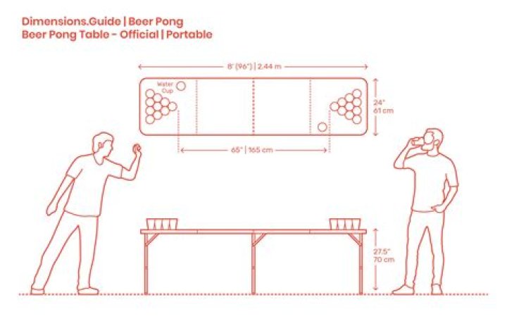What size should a beer pong table be?
