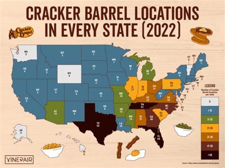 What state has the most Cracker Barrels?