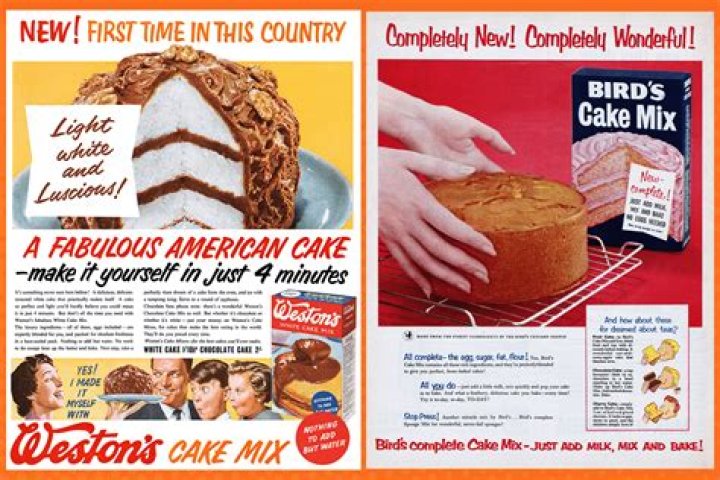 When was boxed cake mix invented?