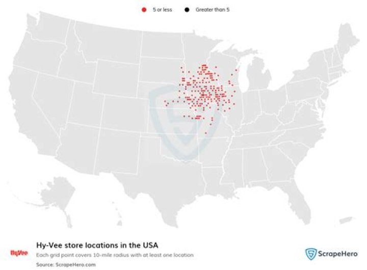Where are Hy-Vee grocery stores located?