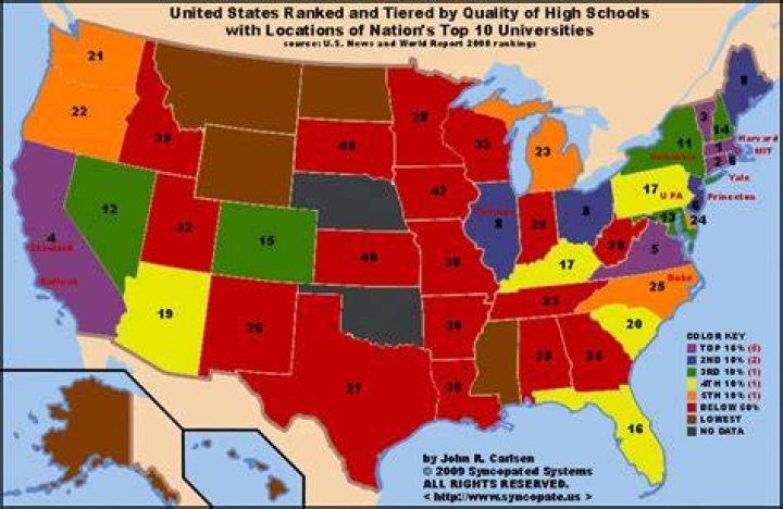 Where does Arizona rank in education?