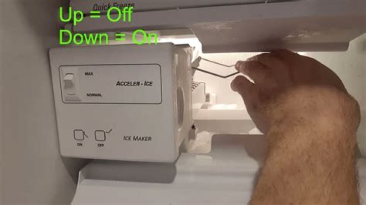Where is the ice maker switch on a Frigidaire refrigerator?