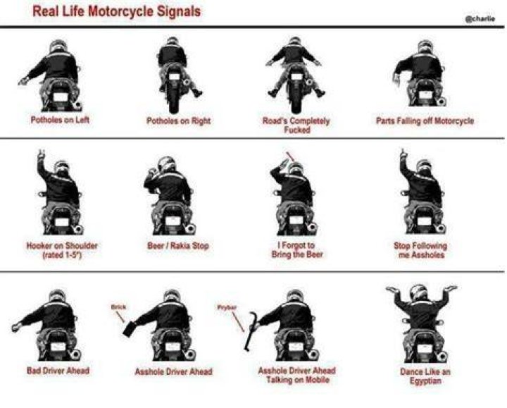 Why do bikers show two fingers down?