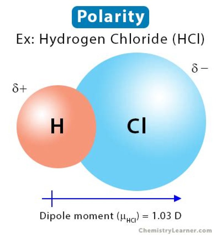 Why is hydrogen chloride considered a polar molecule?